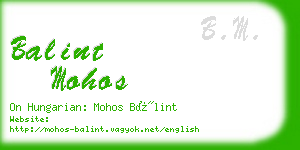 balint mohos business card